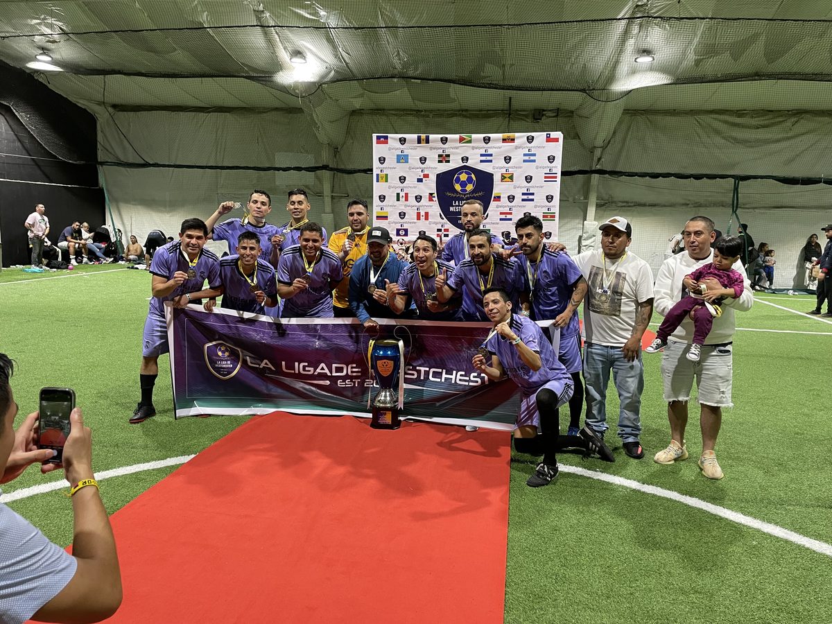 Adult soccer league championship celebration at East Coast Sports and Fitness in Yorktown Heights, NY